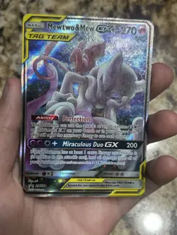 SUPER RARE Mewtwo And Mew GX Pokemon Card - Image 1