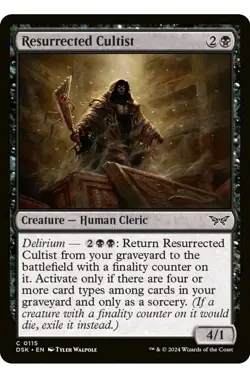 Resurrected Cultist, Duskmourn: House of Horror, Near Mint x 1 MTG - Image 1