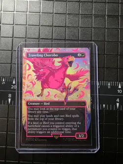Traveling Chocobo (Borderless) (Neon Ink Pink) Final Fantasy Foil - Image 1