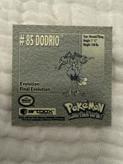 Pokemon 1999 Artbox Series 1 Stickers Dodrio NM - Image 2