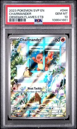 2023 Pokemon SVP Black Star Promo Charmander #044 Obsidian Flames Etb PSA 10 - Image 1