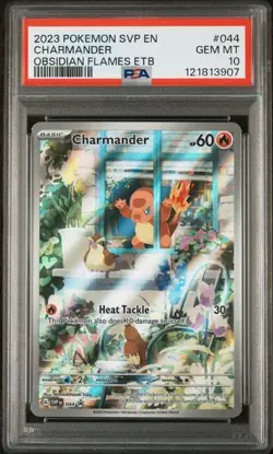 2023 Pokemon SVP Black Star Promo Charmander #044 Obsidian Flames Etb PSA 10 - Image 1