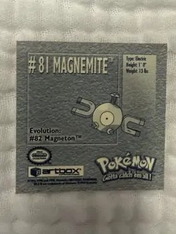 Pokemon 1999 Artbox Series 1 Stickers Magnemite NM - Image 2