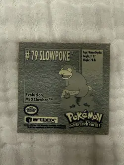 Pokemon 1999 Artbox Series 1 Stickers Slowpoke NM - Image 2