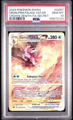 2023 Pokemon Sword And Shield Crown Zenith Orgn. FRM. Palkia Vstar PSA 10 #GG67 - Image 1