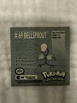 Pokemon 1999 Artbox Series 1 Stickers Bellsprout NM - Image 2