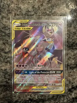 Pokemon TCG Solgaleo & Lunala GX Full Art Holo Card 216/236 Cosmic Eclipse NM - Image 1