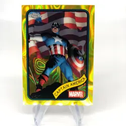 Marvel Card Captain America 185 Yellow Lava Refractor Topps Chrome 2025 [NM] - Image 1