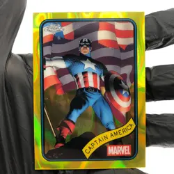 Marvel Card Captain America 185 Yellow Lava Refractor Topps Chrome 2025 [NM] - Image 2