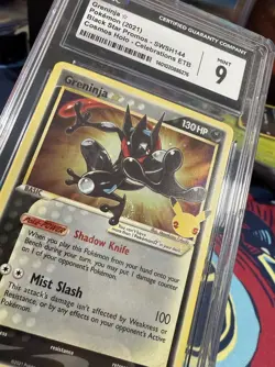 Greninja Gold Star Celebrations Promo Pokemon Card CGC 9 Error Holo Bleed Swirl! - Image 4