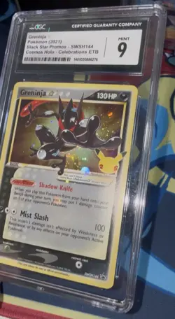 Greninja Gold Star Celebrations Promo Pokemon Card CGC 9 Error Holo Bleed Swirl! - Image 5