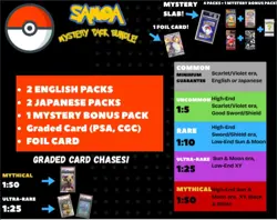 Pokemon TCG mystery Starter Bundle - 4 Packs + 1 Bonus Pack + Graded Card + Holo - Image 1