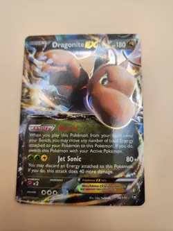 Pokemon TCG Dragonite EX XY Furious Fists 74/111 Ultra Holo Rare Card Played MP - Image 3