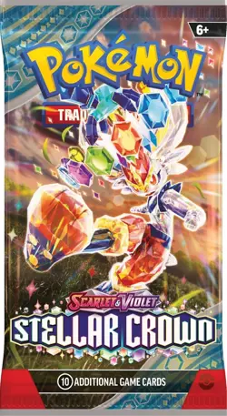 POKEMON TCG: Scarlet & Violet Stellar Crown BOOSTER PACK (1 PACK) - 10 Cards - Image 1