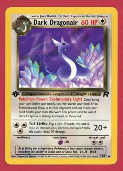 Dark Dragonair 1st Edition Team Rocket Pokemon Uncommon 33/82 - LP - Image 1