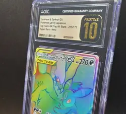 🔥 Umbreon and Darkrai GX 215/173 Tag Team CGC PRISTINE 10 Pokemon Japanese GX - Image 4