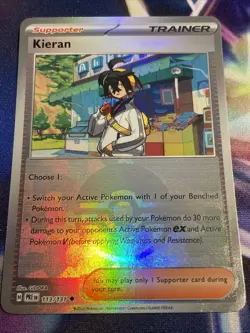 Pokemon TCG Kieran Trainer 113/131 Poke Ball Holo Prismatic Evolutions NM/M - Image 1