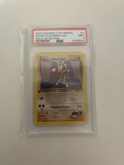 2000 POKEMON GYM HEROES 11/132 ROCKET'S HITMONCHAN HOLO 1ST EDITION PSA 9 - Image 1