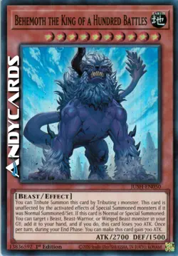 BEHEMOTH THE KING OF A HUNDRED BATTLES • Super R • JUSH EN050 • 1Ed • Yugioh! - Image 1