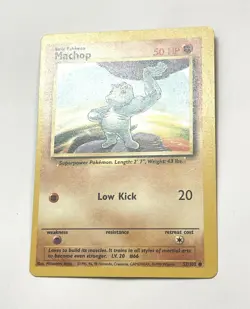 Machop 52/102 Base Set Pokemon Card - LP/MP Miscut Off Center OFC Error - Image 2
