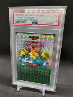 PSA 9 Pokemon Card Venusaur No.003 Holo Prism Green Japanese BANDAI Carddass JPN - Image 1