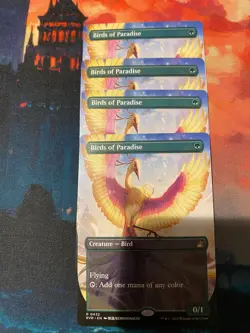 MTG Ravnica Remastered Birds of Paradise Anime Borderless x 4 - Image 1