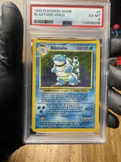 1999 POKEMON BASE SET UNLIMITED #2 BLASTOISE-HOLO PSA 6 - Image 1