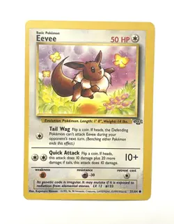 Eevee 51/64 Jungle Pokemon Card - LP Miscut Off Center OFC Error - Image 1