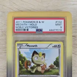 PSA 9 MINT Meowth 102/101 Noble Victories Secret Rare Holo Nintendo Pokemon Card - Image 2