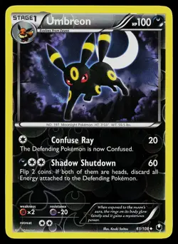 Pokemon Card - Umbreon Dark Explorers 61/108 Reverse Holo - Image 1