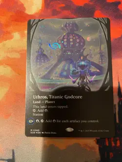 MTG Edge of Eternities Uthros Titanic Godcore Borderless Galaxy Foil - Image 1