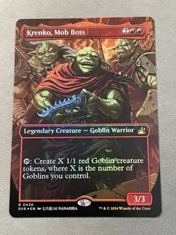Krenko, Mob Boss (Anime Borderless) #430 (Foil) NM Ravnica Remastered Magic MTG - Image 1