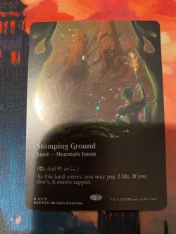MTG Edge of Eternities Stomping Ground Borderless Galaxy Foil - Image 1