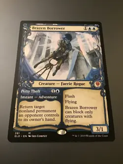 MTG Throne of Eldraine #281 Brazen Borrower / Petty Theft NM - Image 1