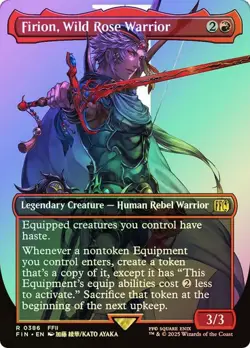 MTG FINAL FANTASY FIRION, WILD ROSE WARRIOR (BORDERLESS, FOIL) R 386 FIN FCA TCG - Image 1