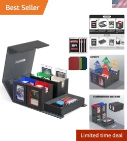Colorful Magnetic Card Storage Box with Dice Tray - Perfect for MTG Enthusiasts - Image 1