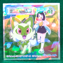 Sprigatito & Liko Holo Pokemon Seal Sticker No.01 Nintendo Japanese F/S - Image 1