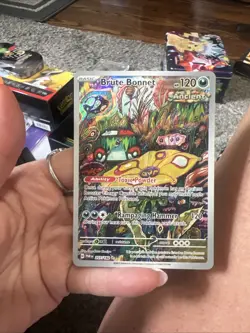 Pokemon TCG Paradox Rift Brute Bonnet 207/182 Illustration Rare Holo NM - Image 1