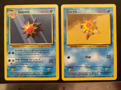 Pokemon Starmie & Staryu 64/102 & 65/102 set, lot of 2 cards - Image 1