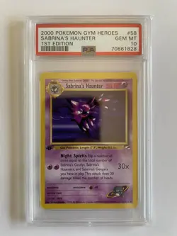 Sabrinas Haunter 1st Edition PSA 10 - Pokemon 2000 Gym Heroes - Image 1