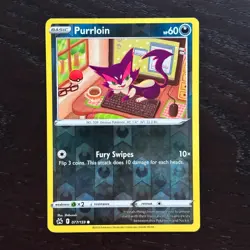 Purrloin 077/159 Pokemon Crown Zenith Sword & Shield Reverse Holo Common NM - Image 1