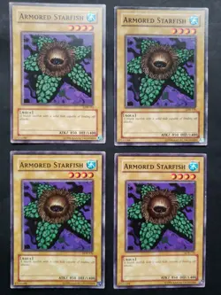 Yugioh - 4x Armored Starfish [LOB - 116] UNLIMITED Common (Played) - Image 1