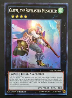 Yugioh - Castel, the Skyblaster Musketeer [DUEA-EN054] (1st Ed.) Super Rare NM - Image 1