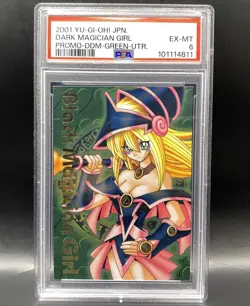 2001 Yugioh Dark Magician Girl Dungeon Dice DDM Promo Green Ultimate Rare PSA 6 - Image 1