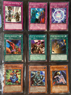 YUGIOH 1996, Lot of 9 Different Cards, Trap / Spell / Others, used, circulated - Image 1