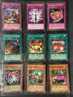 YUGIOH 1996, Lot of 9 Different Cards, Trap / Spell / Others, used, circulated - Image 1