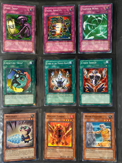 YUGIOH 1996, Lot of 9 Different Cards, Trap / Spell / Others, used, circulated - Image 1