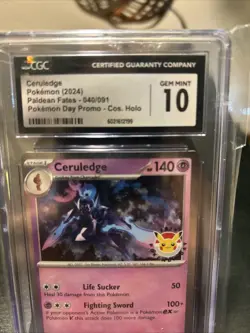CGC 10 Gem Mint Ceruledge 040/091 Cosmos Holo Pokemon Day Promo 2024 Card TCG - Image 2