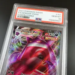 PSA 10 Gengar Vmax 157/264 Fusion Strike Holo Full Art Graded Pokemon Card - Image 2