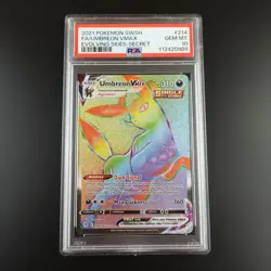 PSA 10 Umbreon Vmax 214/203 Evolving Skies Rainbow Rare Graded Pokemon Card - Image 1